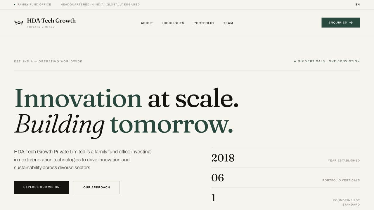 HDA Tech Growth website screenshot
